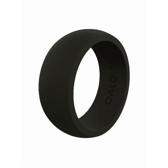 QALO Mens Black Classic Q2X Ring – Durable Wedding Bands with Flexible Comfortable Fit – Skin-Friendly and Lightweight Design – Size 14