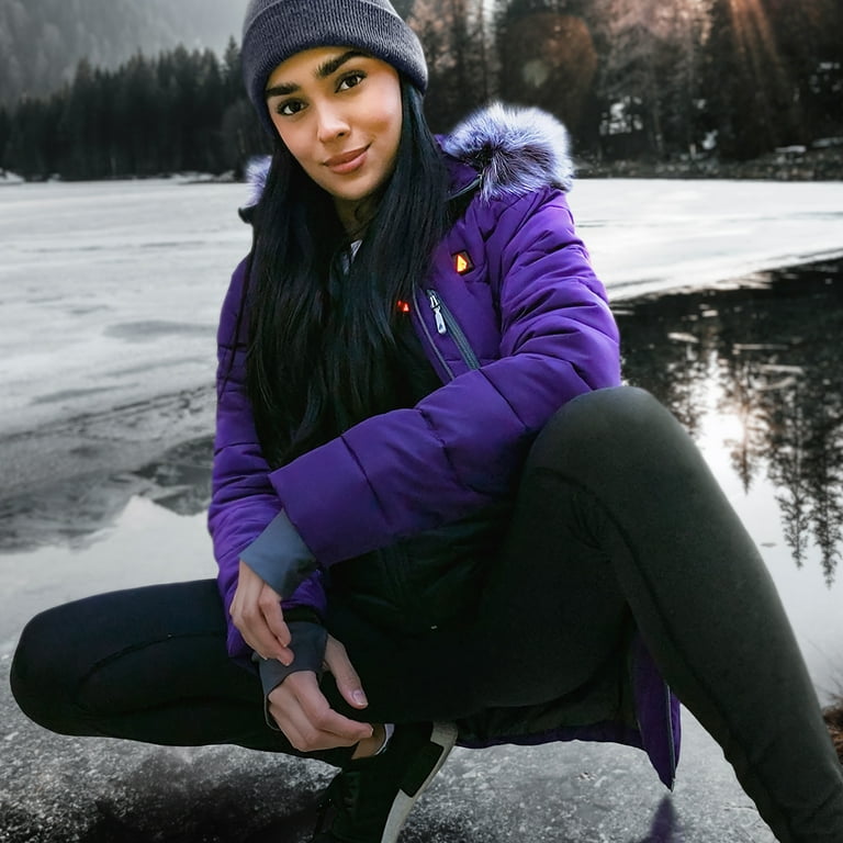 ActionHeat Women s 5V Battery Heated Long Puffer Jacket W Fur