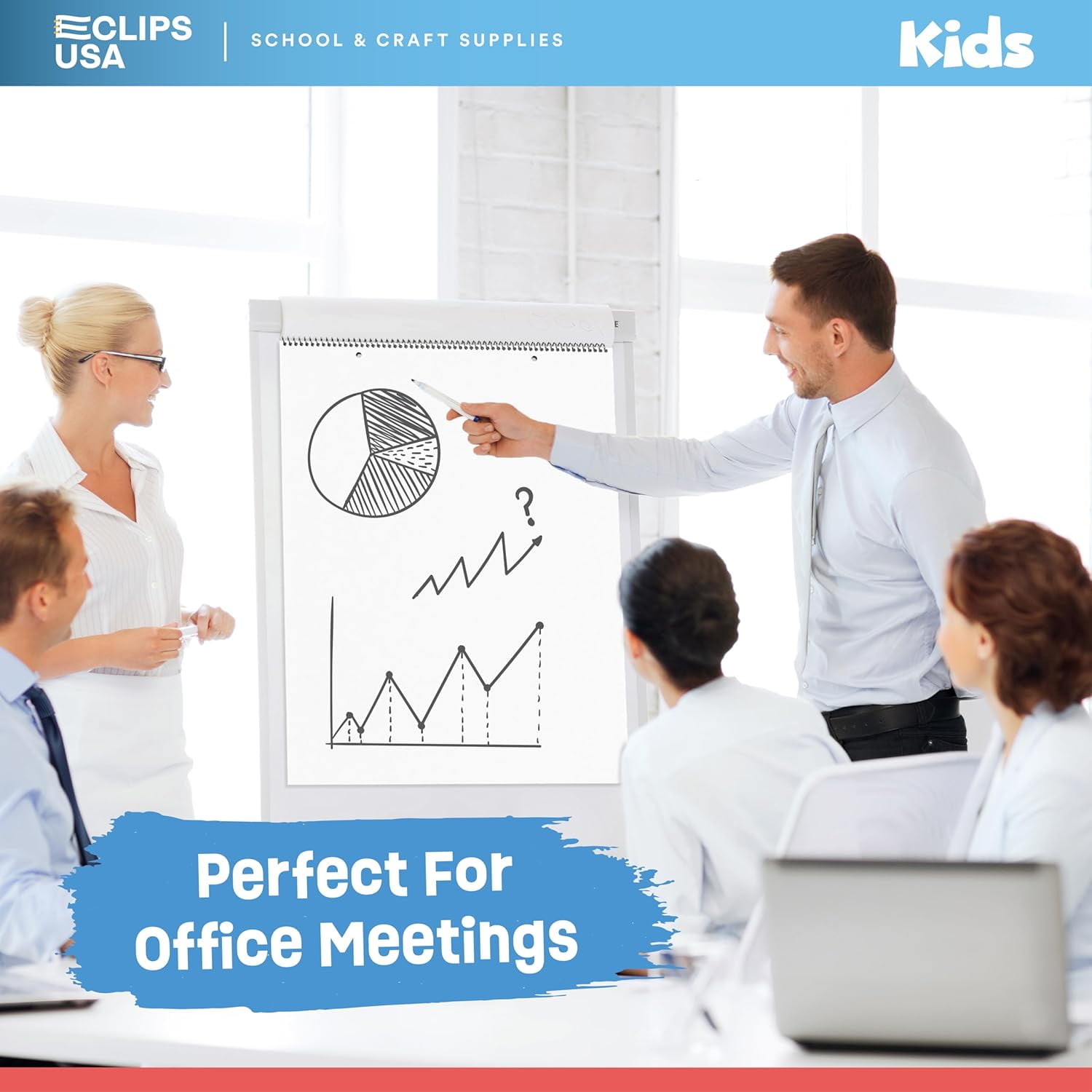 E-CLIPS USA Unuled Anchor Chart Paper 25-Sheet Large Writing Pad, 24” x 32”, Pack of 3