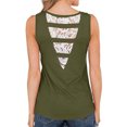 thumbnail image 4 of Camiseta Mujer Sin Mangas Tank Top Pocket Camiseta De Algodón, Encaje, Verde, XXL Vogacara AP001700-10, 4 of 5