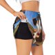 thumbnail image 1 of Balery Blue Sky Meadow Cute Cow Pantalones cortos deportivos para mujer con forro y dos bolsillos, elásticos, para entrenamiento, gimnasio, yoga-Medium, 1 of 7