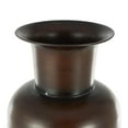 thumbnail image 5 of DecMode 52", 39", 27"H Tall Teardrop Shaped White Metal Vase with Brown Trumpet Tops, Set of 3, 5 of 9