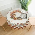 thumbnail image 4 of Pumpkin Fall Tablecloth Round 60 Inch Thanksgiving Tablecloth Waterproof Sunflowers Maple Leaf Autumn Table Cover Cloths Washable Polyester Tabletop Runner for Kitchen Party Picnic Dining Decor, 4 of 6