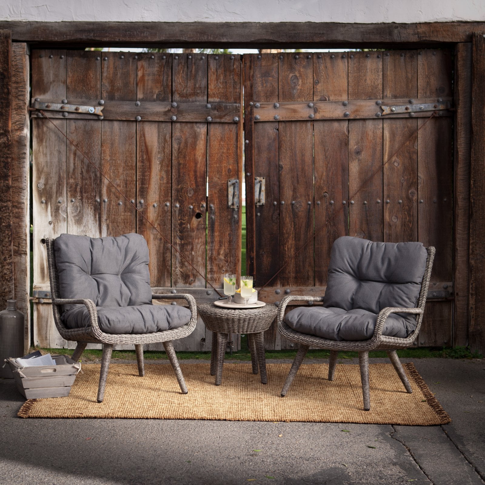 Belham Living Rio All Weather Wicker 3 Piece Chat Set with Gray Cushions – Walmart Inventory Checker – BrickSeek