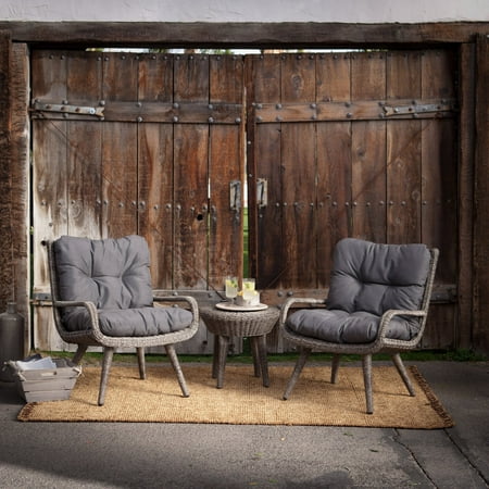 Belham Living Rio All Weather Wicker Chat Set with Gray