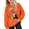 thumbnail image 2 of LILIYA Girls Halloween Sweatshirts Long Sleeve Crewneck Pullover Oversized Cozy Graphic Tops Spooky Season Casual Fall Outfits for Children 9-10 Years, 2 of 3