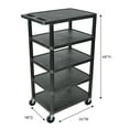 thumbnail image 4 of LUXOR BC50-B Structural Foam Plastic Utility Cart with Five Flat-Shelves Each with .25" Retaining Lip, 300 Lbs. Capacity, Black, 4 of 4