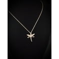 thumbnail image 3 of Fine Silver Dragonfly Necklace with Cubic Zirconia Handmade in Genuine 925 Sterling Silver, 3 of 4