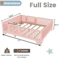 thumbnail image 2 of Mirightone Full Montessori Bed with Rails and Doors, Wood Bed Frame Full with Slats, No Box Spring Needed, Pink, 2 of 9