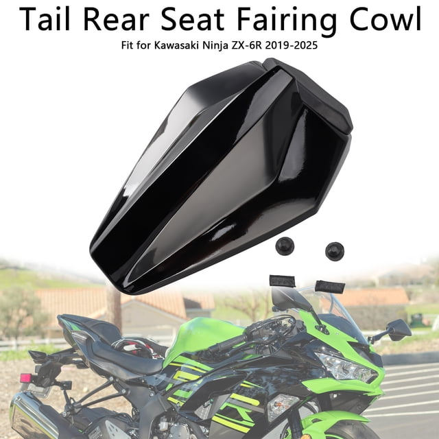 Black Racing Tail Rear Seat Fairing Cowl for Kawasaki ZX6R ZX-6R 2019-2025