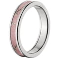 thumbnail image 2 of 4mm Half-Round Titanium Ring with a RealTree Pink Camo Inlay, 2 of 3