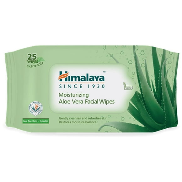 3X Himalaya Moisturising Aloe Vera Facial Wipes, 25 Count