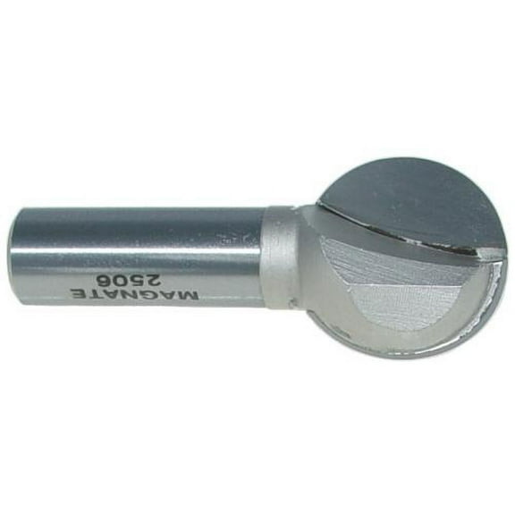 Magnate 2506 Plunge Ball End Carbide Tipped Router Bit - 1" Cutting Diameter, 1" Cutting Length, 1/2" Shank Diameter, 1/2" Radius, 1-1/2" Shank Length