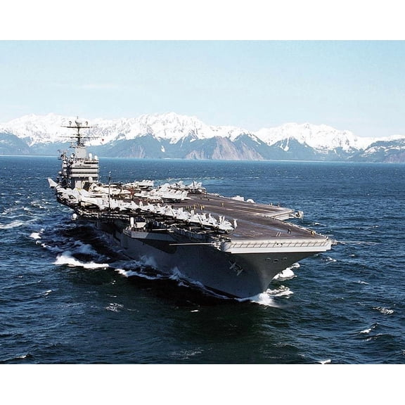 U.S.S. Abraham Lincoln Aircraft Carrier - Style B - 12x18 Inch Laminated Poster - Stunning Detail and Bold Colors