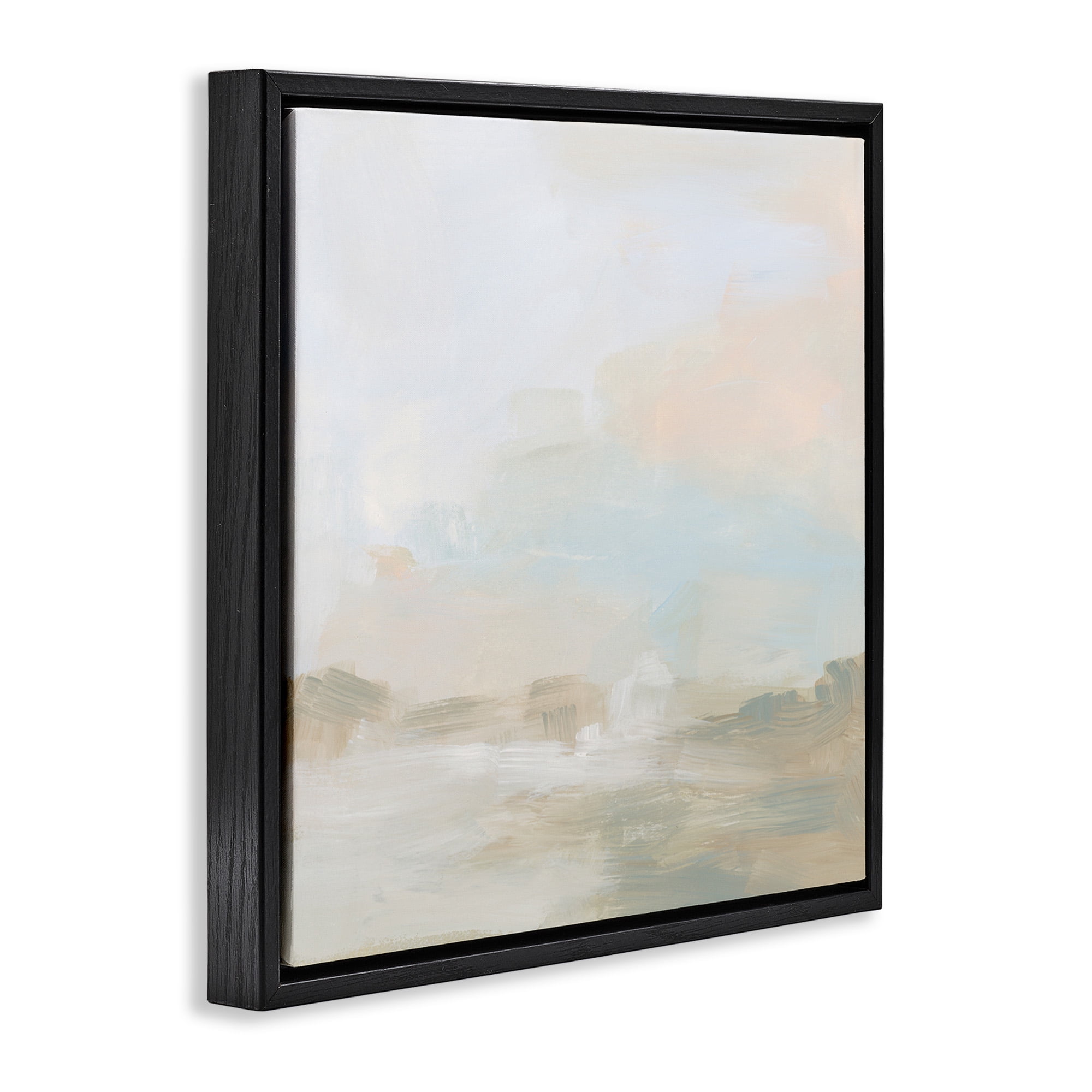 Stupell Industries Modern Neutral Landscape Abstract Abstract Painting Black Floater Framed Canvas Art Print Wall Art, 25 x 25