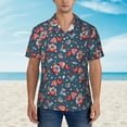 thumbnail image 2 of Bingfone Men's Short Sleeve Button Down Shirts Hawaiian Gnome Love USA Printed Beach Shirt, 2 of 7