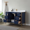 thumbnail image 6 of Vinnova Granada 48" White Faux Stone Top Single Vanity in Royal Blue No Mirror, 6 of 12