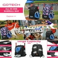 thumbnail image 3 of Baseball Sports Backpack – Waterproof & Durable Training Duffel Bag with Multiple Compartments, Ventilated Shoe Storage, and Padded Laptop Sleeve for Athletes & Outdoor Use, 3 of 10