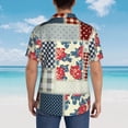 thumbnail image 6 of Balery Patchwork In Country Style Print Men's Hawaiian Shirts Short Sleeve Beach Shirt Relaxed Fit Vacation Button Down Shirts-Large, 6 of 9