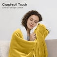 thumbnail image 4 of Moonlight 20015 Plush Sherpa Bed Blanket Super Soft Warm Ultra Cozy Reversible Fleece Throw Ochre, 4 of 8