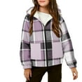 thumbnail image 2 of Jinhomg Kids Fleece Lined Hoodie Jacket Toddler Boys Girls Full Zip Hooded Plaid Sherpa Sweatshirt Winter Warm Flannel Shirt Jackets, 2 of 6