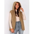 thumbnail image 4 of Chaleco sin mangas con capucha PRETTYGARDEN 2025 para mujer Camel XXL, 4 of 8
