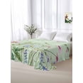 thumbnail image 5 of Flower Green Twim Size Flat Sheet, Wrinkleproof & Fadeproof Cooling Flat Bed Sheet Only, Blue Pink Daisy Wildflower Floral Botanical Breathable Soft Bedding Top Sheets 66 x 96 Inches, 5 of 8