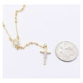 thumbnail image 3 of 3mm Diamond-Cut Cross Rosary Unisex Adult Chain Necklace 10K Yellow Gold, All Sizes – Goldum NYC, 3 of 5