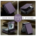 thumbnail image 6 of ELEHOLD Wallet Case for Samsung Galaxy Z Flip 6, premium PU leather zipper card holder phone case zipper card holder phone case,Purple, 6 of 7
