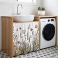 thumbnail image 3 of Pastoral Botanical Cabinet Curtain 35"Wx35"L, Dustproof Under Sink Skirt with Self Adhesive Tape, Farmhouse Floral Watercolor Cabinet Curtain Cover for Kitchen Sink, Bathroom Vanity, Laundry Room, 3 of 9