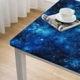 thumbnail image 4 of HAOXIT Misty Forest Galaxy Blue Waterproof Square Table Cloth Cover Decorations Fabric 60 Inch Square Tablecloth for Home Dining Room Kitchen Decor 52*52, 4 of 7