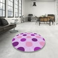 thumbnail image 4 of Ahgly Company Machine Washable Indoor Round Transitional Blossom Pink Area Rugs, 4' Round, 4 of 7