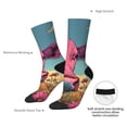 thumbnail image 4 of Fotbe Pink Cow In Sunflower Field Pattern Long Socks for Men & Women – Breathable & Stretchy Compression Socks, Ideal for Running, Travel, and Everyday Wear Size 5-11, 4 of 6