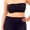 Black, variant on ToBeInStyle Women's Plus Size Bandeau Wire Free Shirred Center Tube Bras Purple