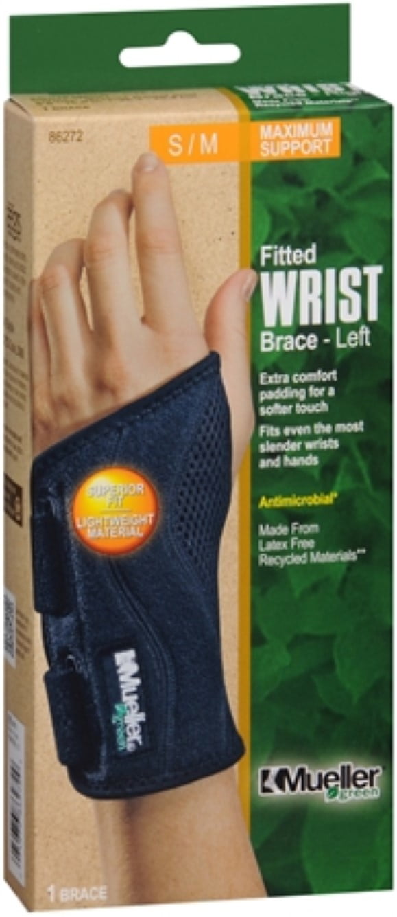 Mueller Green Fitted Wrist Brace SM/MD Left [86272] 1 Each Walmart