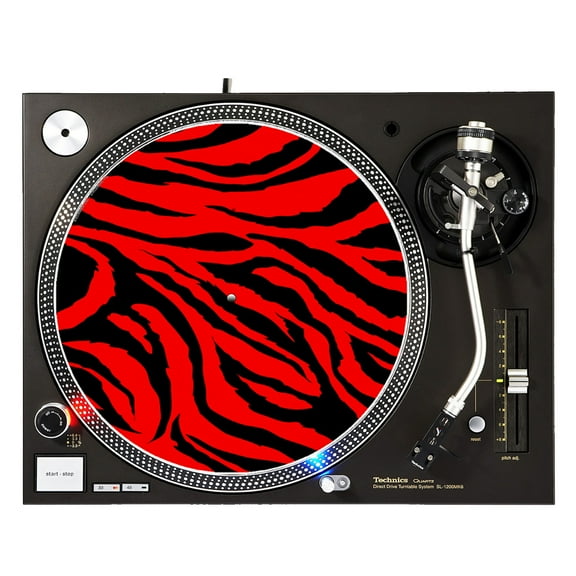 KuzmarK™ 12" DJ Turntable Slipmat - Red Zebra