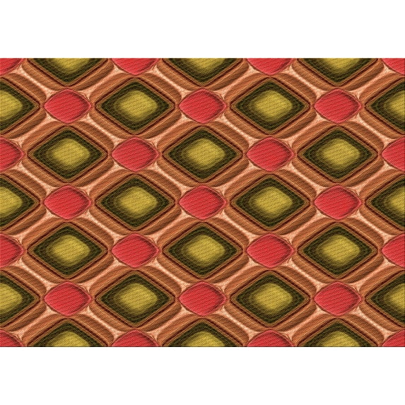 Ahgly Company Indoor Rectangle Patterned Papaya Orange Area Rugs, 5' x 8'