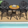 thumbnail image 3 of Costway 3PCS Patio Bistro Set Round Table Chairs All Weather Cast Aluminum Yard, 3 of 10