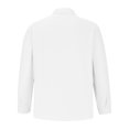 thumbnail image 4 of JUNWELL BLVB Men‘s Long Sleeve Button down Shirt Casual Loose Solid Color Work Business Beach Vacation Tops Tee White, 4 of 6