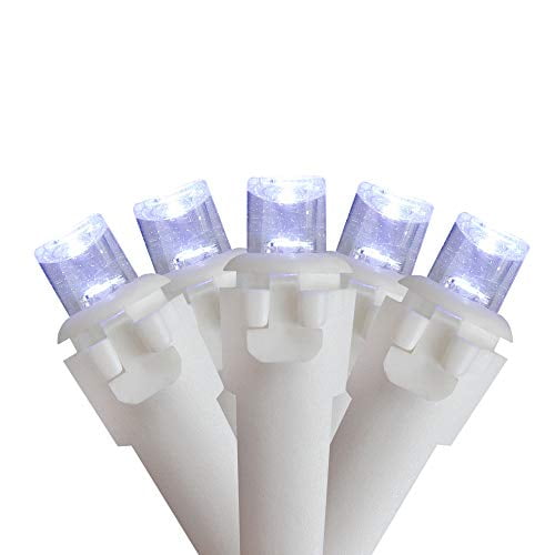 LED Wide Angle Icicle Christmas Lights - Cool White - 24.5' White Wire - 300ct