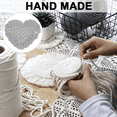 thumbnail image 3 of Posavasos bohemios de macramé de ratán | Juego de 4 posavasos bohemios para decoración de mesa, tejido con absorbente plano, 3 of 5