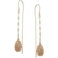 thumbnail image 2 of Simulated Druzy Chain Bar Threaders - Gold-Tone Long Sparkly Needle Drop Earrings for Women by Humble Chic NY, Simulated Quartzite, Champagne, Simulated Topaz, Nude, Gold-Tone, 2 of 4