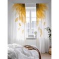 thumbnail image 3 of Sheer Curtains 84 Inches Long 2 Panels Set for Living Room, Modern Yellow Semi Sheer Curtains for Windows, Gradient Floral Abstract Bohemian White Voile Window Treatments Rod Pocket Curtain, 3 of 7