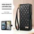 thumbnail image 6 of TECH CIRCLE For Galaxy A16 5G Flip Wallet Case with Wrist Strap, Faux Leather Protective Lightweight Cover with Stand, Card Slots, Zippered Pocket, Black, 6 of 14