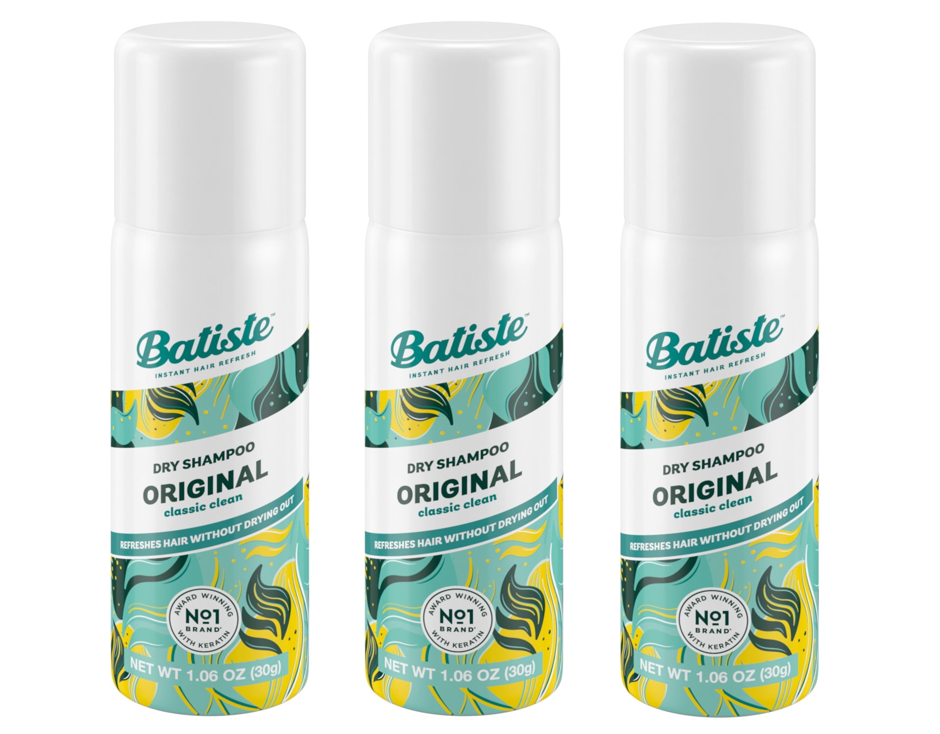 3 Pack - Batiste Original Dry Shampoo Travel Size 1.6 fl oz Each