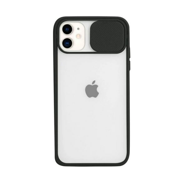 Designed for iPhone XR Case with Slide Camera Cover, Shockproof Soft Rubber Bumper & Hard Back Protective Case for iPhone XR - Black
