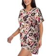 thumbnail image 2 of Rateoe Guitar Skull rock Pattern Women's Short-Sleeved Pajama Set - 2 Piece Soft and Lightweight Sleepwear Set-XX-Large, 2 of 7