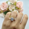 thumbnail image 5 of Oval Art Deco Bridal Ring Aquamarine CZ 925 Sterling Silver Size 5, 5 of 7