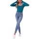 thumbnail image 2 of Camisetas térmicas para mujeres INSPIRE CHIC, capa base de manga larga, ropa interior, tops de pijama de otoño e invierno, camiseta básica en azul lago, 2 of 6