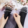 thumbnail image 3 of 1bag Polyester Flower Bouquet Wrapping Mesh Paper with ABS Plastic Imitation Pearl Edge for Valentine's Day Wedding Birthday Decoration Black 27.8cm 4.5yard/bag, 3 of 4